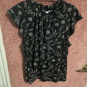 Signature Black and White Patterned Blouse